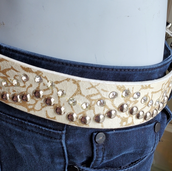 Vintage 90s Styled Rhinestone Belt - Picture 4 of 6